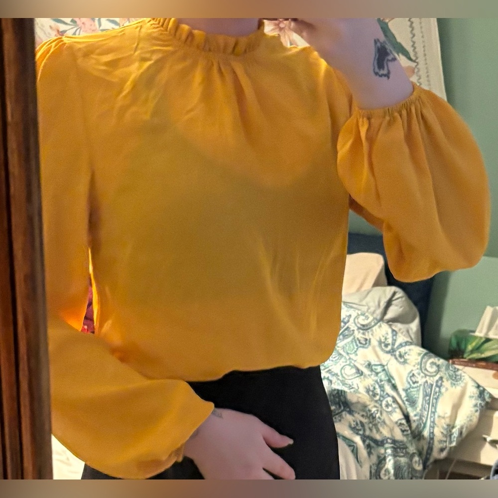 SHEIN Mustard Yellow Blouse